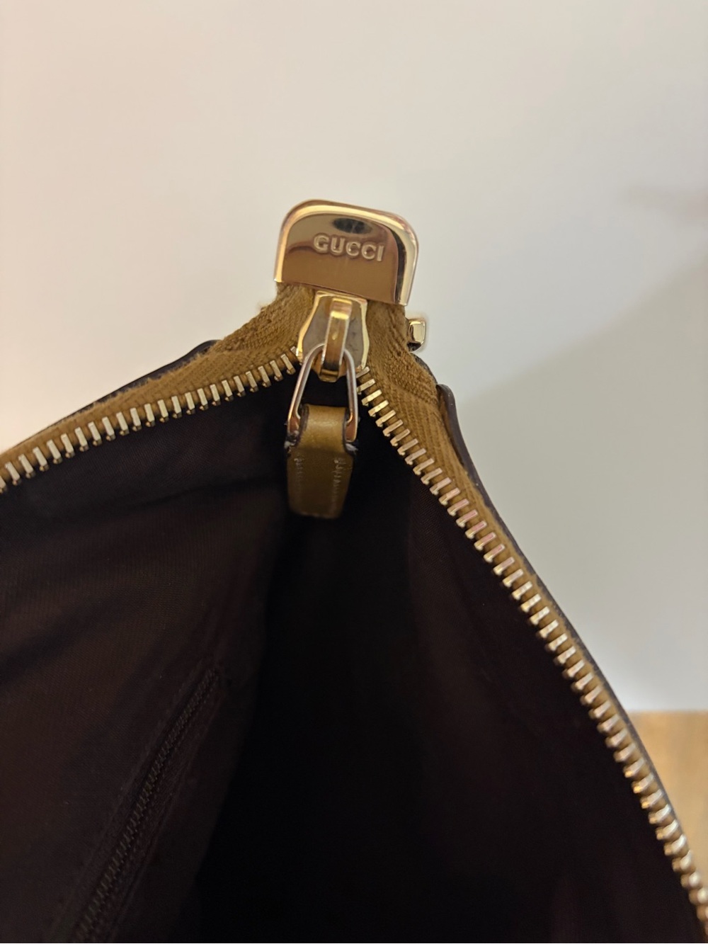 Authentic Gucci GG Crystal Metallic Bronze Hobo Shoulder Bag - Picture 6 of 9